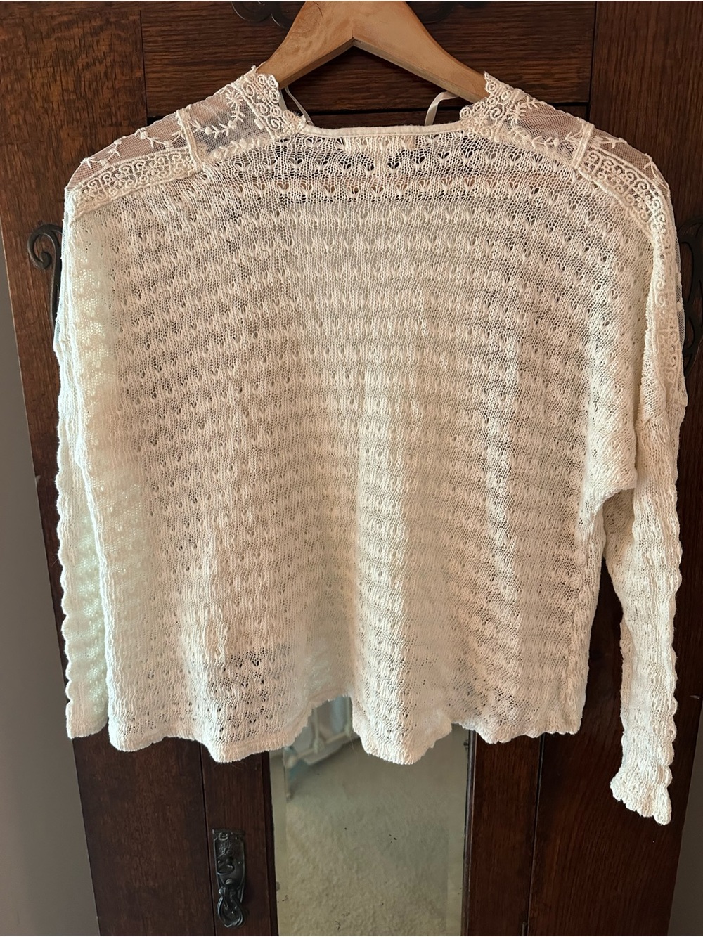 Monteau Cream Intricate Lace Knit Romantic Boho Size S - Picture 5 of 7